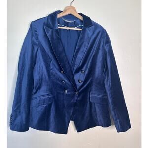 White House Black Market Navy Velvet Blazer 14